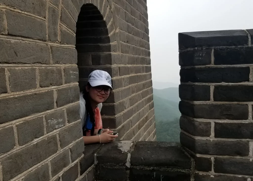 Merryn visiting the Great Wall in China through a CCAI Heritage Tour. 